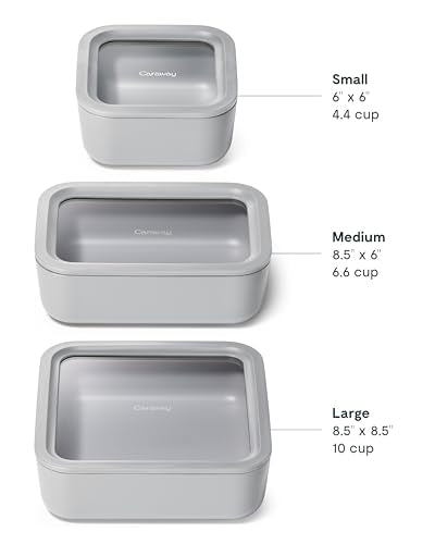 3 Piece Glass Food Storage Container Set (3 Count)