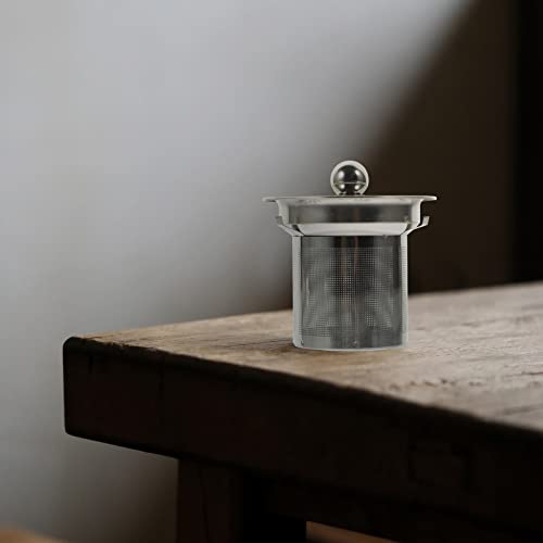 Stainless Steel Tea Strainer Insert with Fine Mesh Filter and Lid Replacement Tea Infuser for Teapot Accessories Compact 3.00X2.44 Inch Suitable for Home Rooms and Restaurants