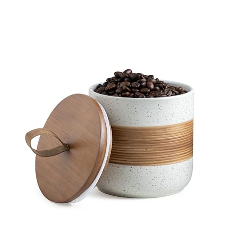 Coffee Container with Lid for Countertop Ceramic Jar for Coffee Bar