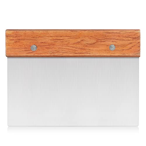 Bakery Grade Stainless Steel Dough Scraper with Wood Handle