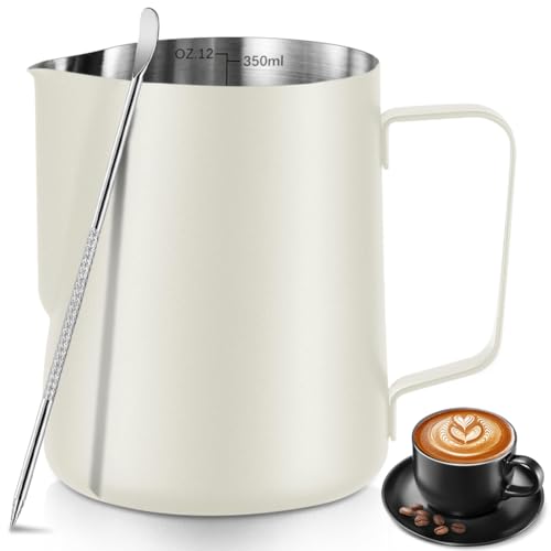 Milk Frothing Pitcher Stainless Milk Cup with Art Pen
