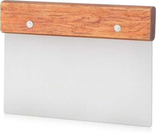 Bakery Grade Stainless Steel Dough Scraper with Wood Handle