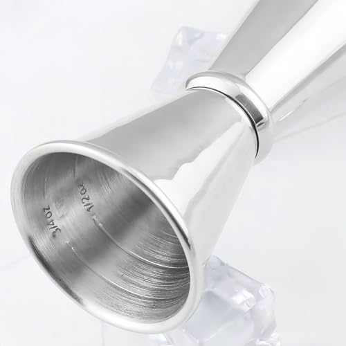 2-Piece Dual-Sided Bartending Jigger Set - 1oz & 2oz Measured Markings, 304 Stainless Steel, Food-Grade Cocktail Measuring Tool for Professional & Home Bars (2 Count)