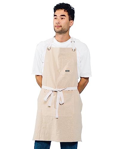 Linen Kitchen Apron for Cooking