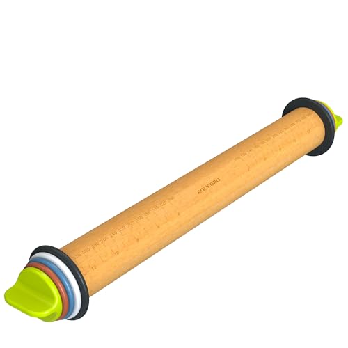 Rolling Pin with 4 Thickness Rings