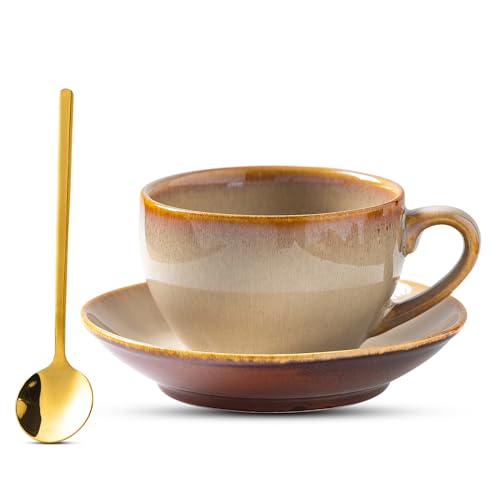 Porcelain Coffee Cup with Saucer Spoon