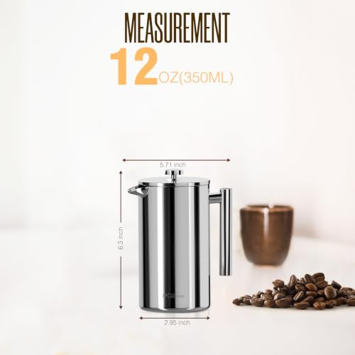 304 Grade Stainless Steel French Press 12 Oz