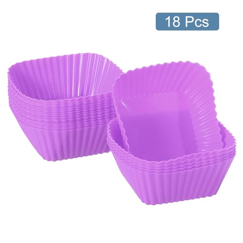 18Pcs Silicone Square Baking Cups (18 Count)
