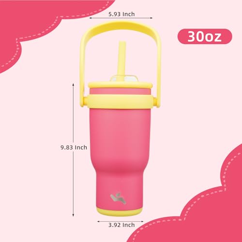 30 oz Tumbler with Handle and Straw