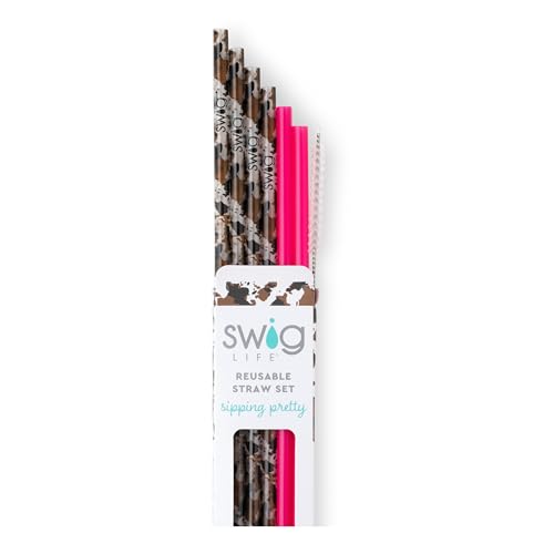 Reusable Straw Set with Cleaning Brush (6 Count)