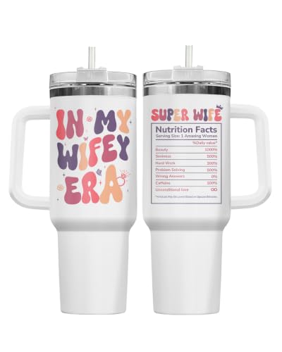 Valentine’s My Wifey Era Funny 40 oz Tumbler with Handle