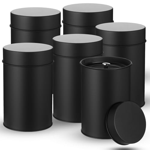 6 Pack Metal Tea Tin Canisters (6 Count)