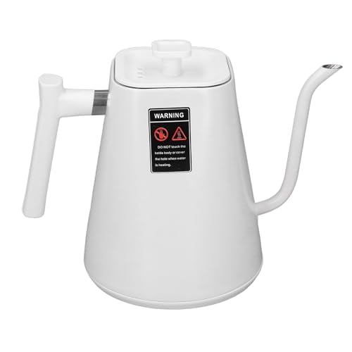 Electric Gooseneck Temperature Control Pour Over Coffee Kettle with LCD Screen Precise Brewing for Home Office Stainless Steel 1000ML