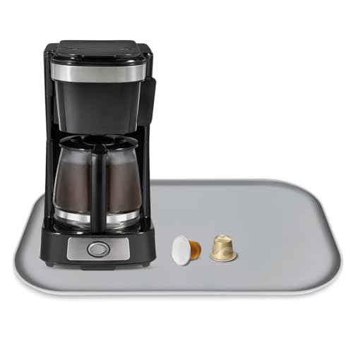 Silicone Coffee Maker Mat with Lip for Countertops
