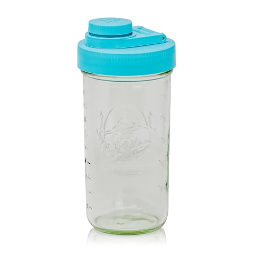 Mason Jar Drinking Cup Pint and Half Drinking Lid and Azure 24oz Jar