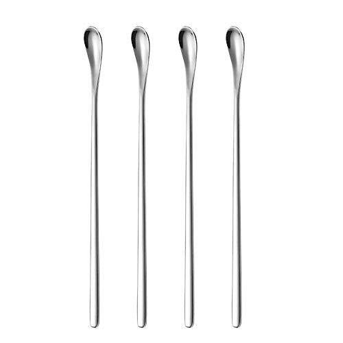 Long Stainless Steel Cocktail Stirrers Stir Cocktail Drink Swizzle Stick Beverage Coffee Mixing Stirring Spoon (4 Count)