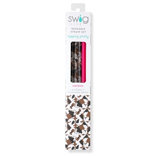 Reusable Straw Set with Cleaning Brush (6 Count)