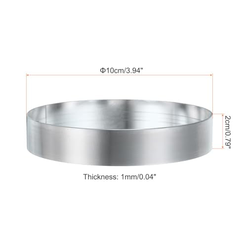 Round Cake Ring 3.94 x 1 Inch Seamless Stainless Steel Pastry Mousse Dessert Ring Mirror Coating for Baking Cooking English Muffins Crumpet Making Tool