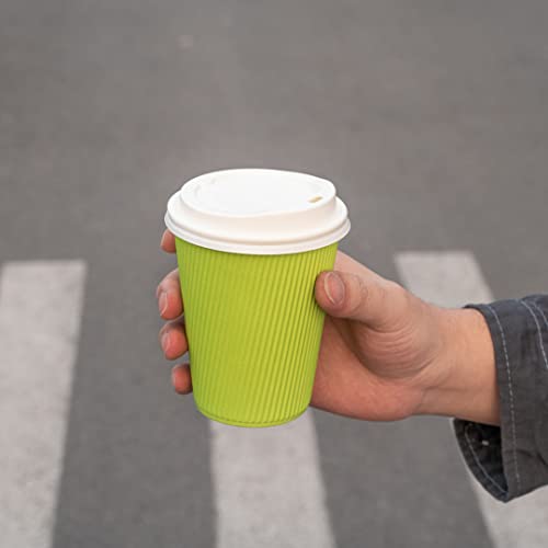 Ripple Wall Coffee Cup 25 Count 12 Ounce Insulated Hot Beverage Cup Disposable Non