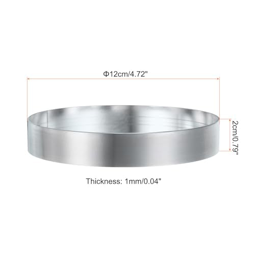 Round Cake Ring 4.72 x 1 Inch Seamless Stainless Steel Pastry Mousse Dessert Ring Mirror Coating for Baking Cooking English Muffins Crumpet Making Tool