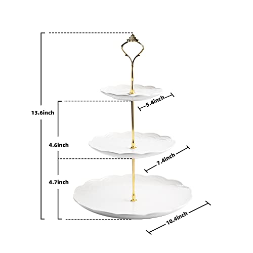 Sweejar 3 Tier Ceramic Cake Stand Wedding
