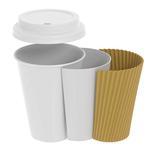 12 oz. 500 Count Insulated Kraft Ripple Paper Hot Cups (100 Count)