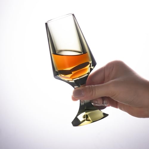 Crystal Snifter Glasses Set of 2 Hand Blown Stemmed Whiskey Glass (2 Count)