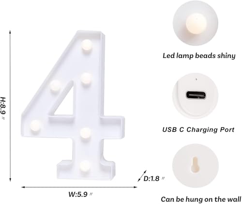 Rechargeable LED Letter Lights Sign Marquee Light Up Letters Sign for Night Light Wedding