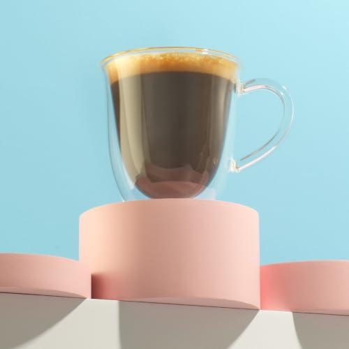 Serene Double Walled Insulated Glasses Coffee Mug (2 Count)