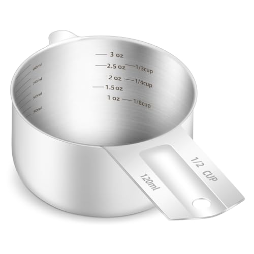 1PCS 1/2Cup (120ml, 4oz) Measuring Cup, Etched Inner Scale Measure Scoop
