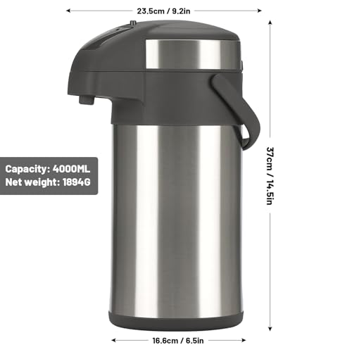 OJOJ 4L 133OZ Thermal Coffee Carafe with Pump