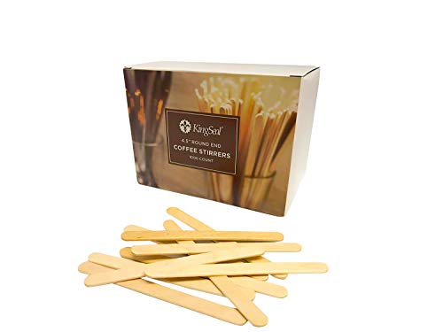 2000 Count KingSeal Natural Birch Wood Coffee Beverage Stirrers