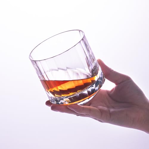 Crystal Whiskey Glasses Set of 2 Old Fashioned Glasses Hand Blown (2 Count)