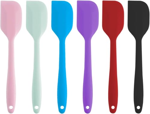 Silicone Spatulas 6 Pack 8.5 Inch Small Rubber Spatula Heat (6 Count)