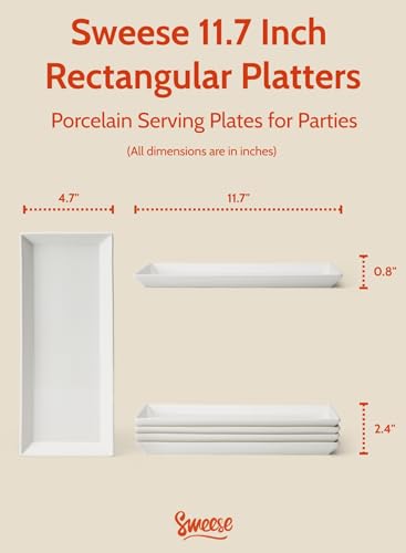 Porcelain Serving Platters 11.7 Inch (4 Count)