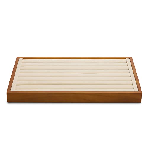 8 Line Wood Ring Storage Tray Jewelry Drawer Organizer Showcase Ring Earrings Display Holder