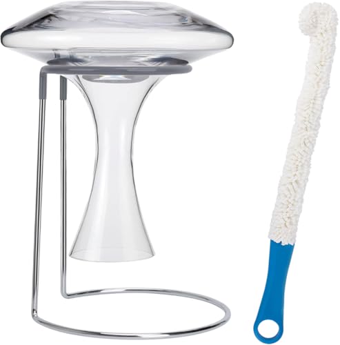 Wine Decanter Drying Stand with Rubber Coated Top to Prevent Scratches
