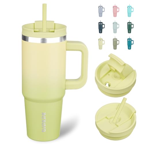 30 oz Insulated Tumbler with Handle & Straw