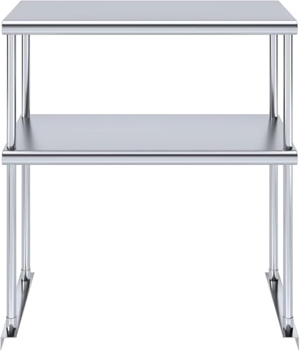 NSF Certified 18 Gauge Heavy Duty Stainless Steel Double overshelf with Brackets for Kitchens