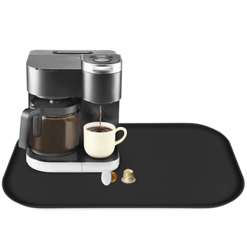 Silicone Coffee Maker Mat with Lip for Countertops