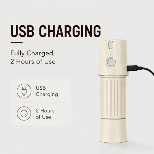2-in-1 Portable Electric & Manual Coffee Grinder, Beige