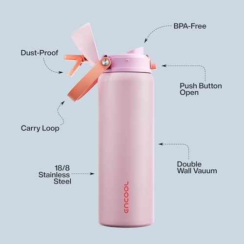 Insulated Water Bottle with Straw