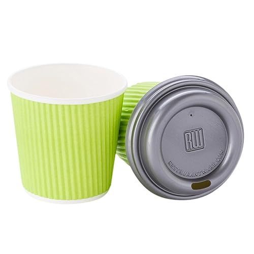 Ripple Wall Coffee Cups 500 Count 4 Ounce Insulated Eco Green Paper Cups