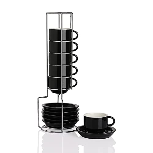 Sweejar Porcelain Espresso Cup & Saucer Set (6 Count)