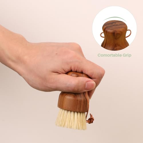 Teak Wood Dish Scrub Brush 3PCS (3 Count)