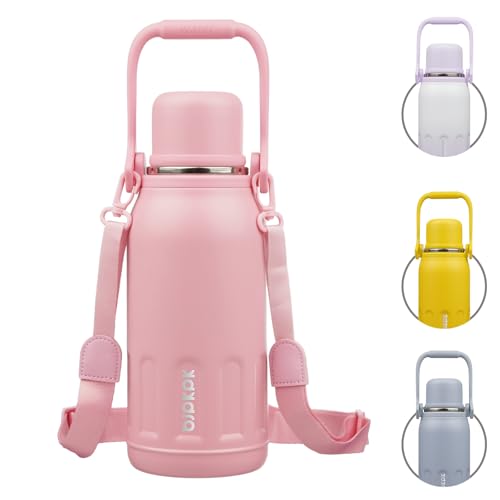 Stainless Steel Insulated Bottle with Handle & Strap