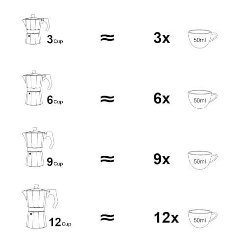 Stovetop Espresso Maker Aluminum Moka Pot 6 Cups Cuban Coffee Maker Stovetop Coffee Maker Moka Italian Espresso