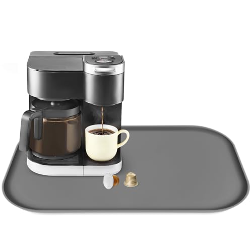 Silicone Coffee Maker Mat with Lip for Countertops