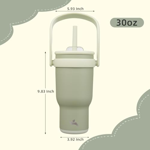 30 oz Tumbler with Handle and Straw