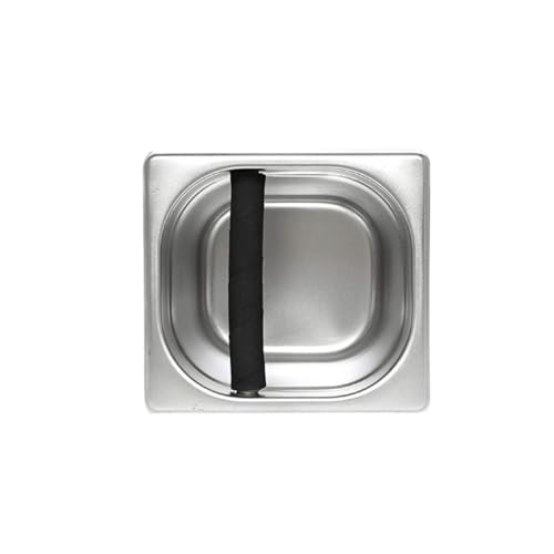 6” Deep Commercial Grade Stainless Steel Coffee Knock Box with Rubber Knock Bar 0.6mm Thickness